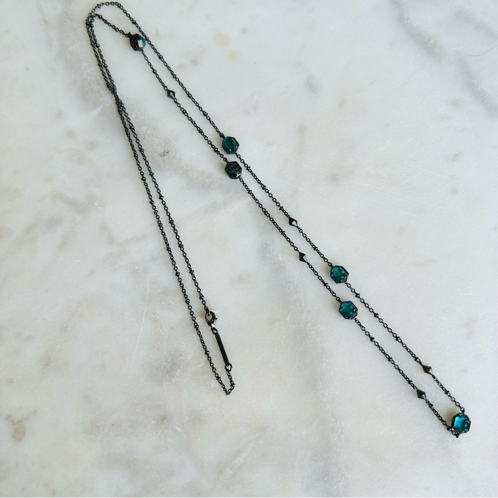 Kendra Scott Gunmetal Tina Necklace